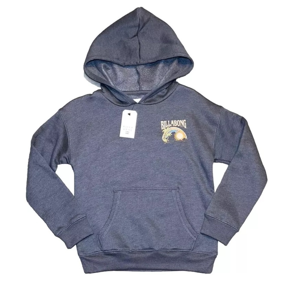 Billabong Gray Hoodie Sweatshirt Pullover Rainbow Skeleton Surfing NWT Small 8
